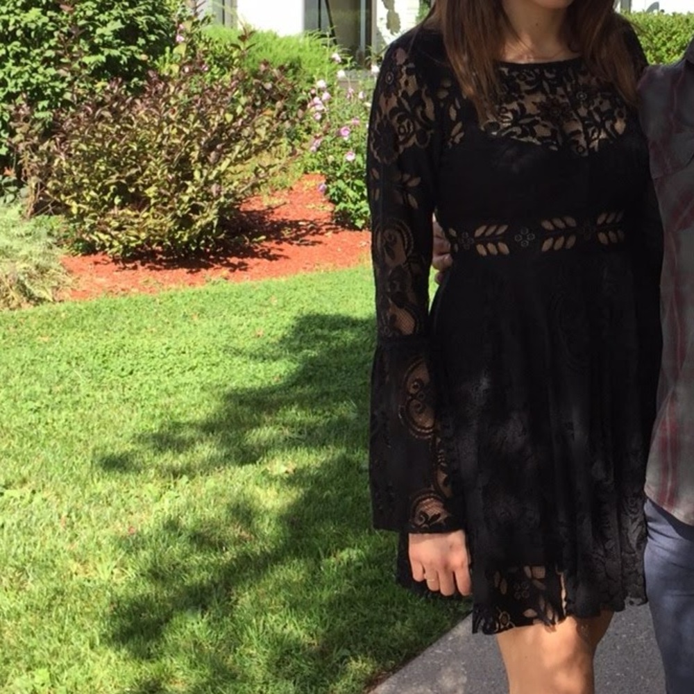 Free People Black Lace Dress